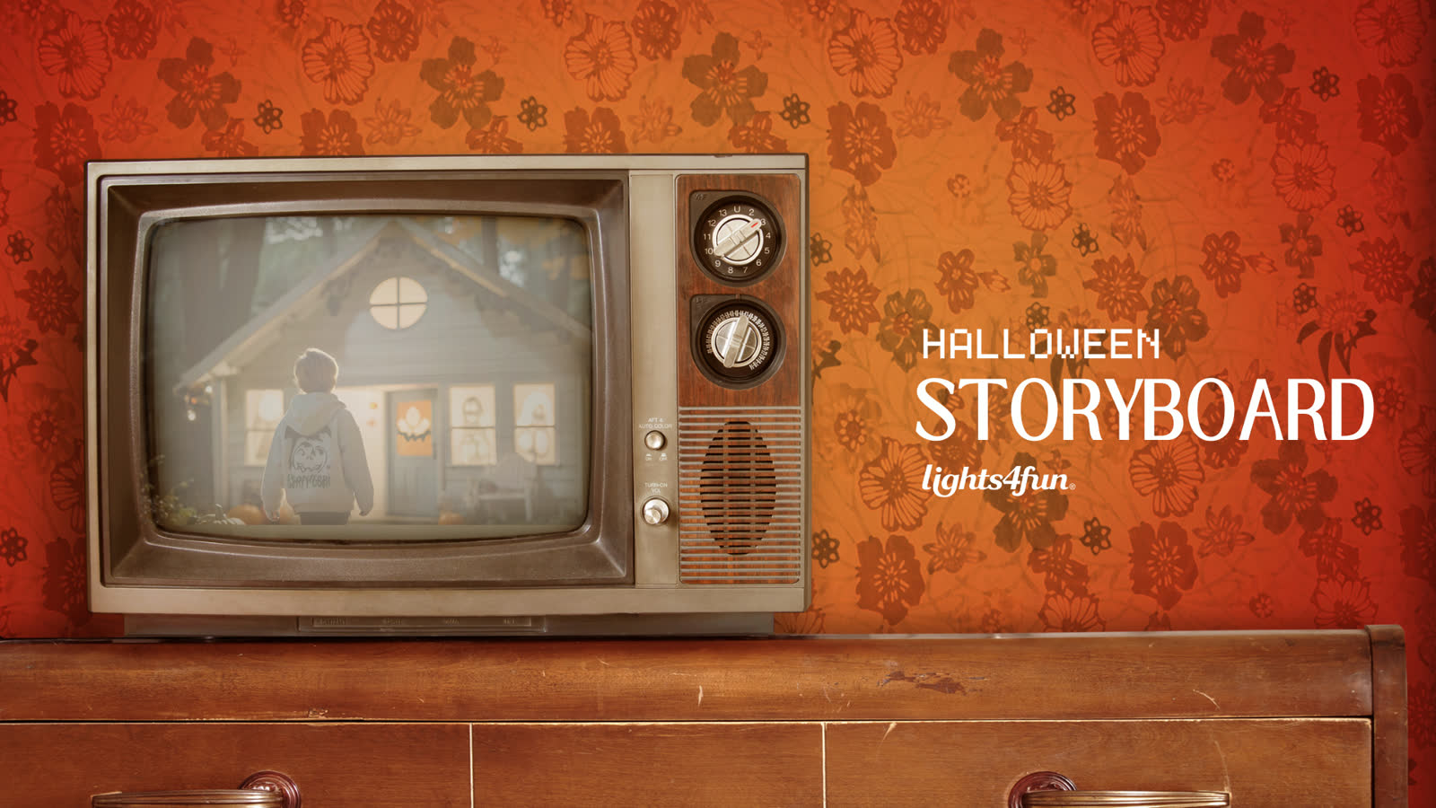 Lights4fun Halloween advert storyboard page 1